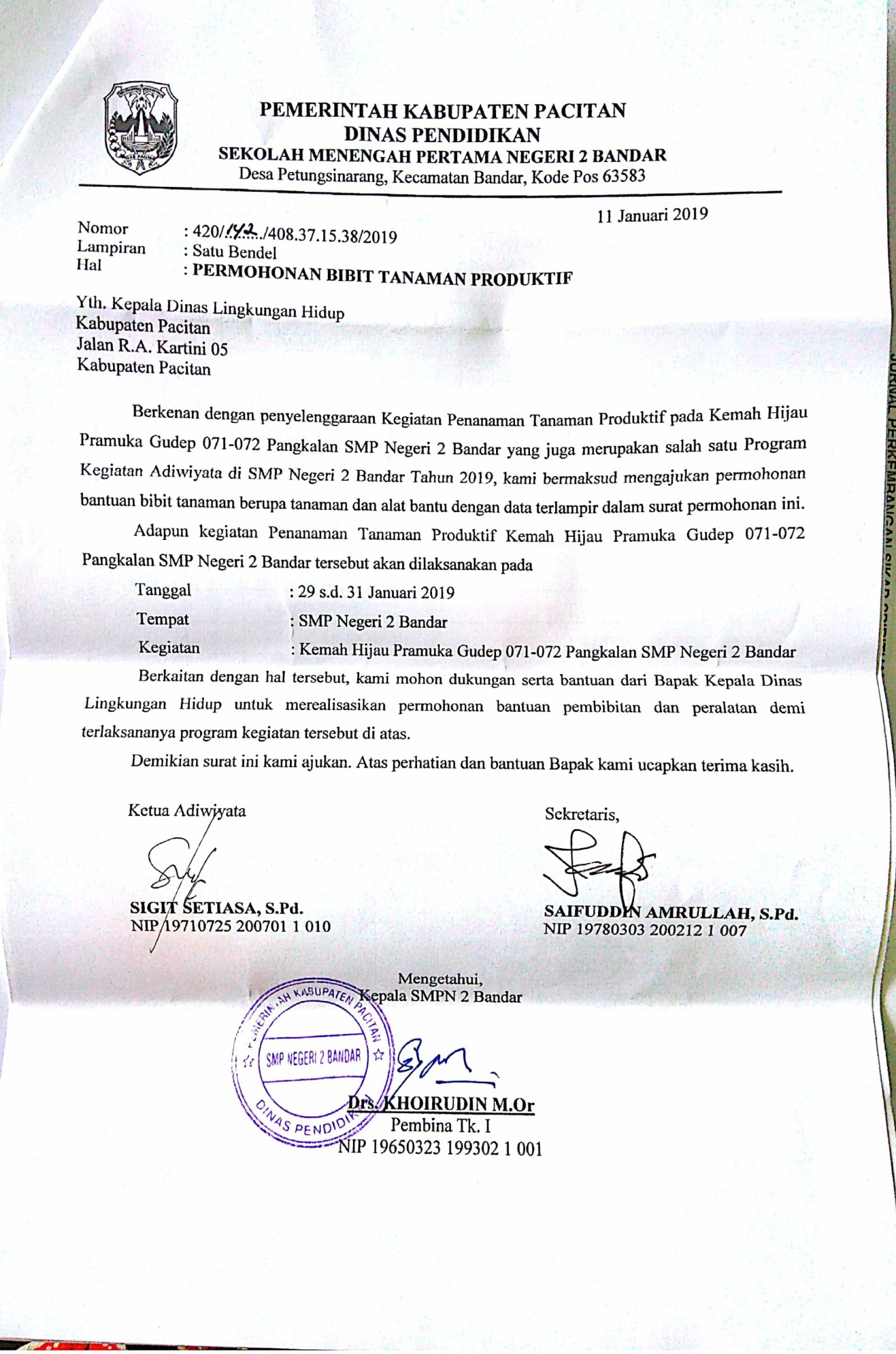 Contoh surat permohonan bantuan bibit pohon Saifuddin4smpn2bandar's Blog